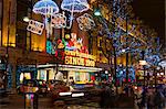 Selfridges and Christmas lights, Oxford Street, London, England, United Kingdom, Europe