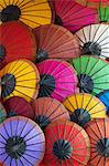 Handmade paper umbrellas in the night market, Luang Prabang, Laos, Indochina, Southeast Asia, Asia