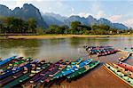Rivière Nam Song, Vang Vieng, Province de Vientiane, au Laos, Indochine, Asie du sud-est, Asie