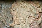 Detail of stone relief, ancient Mayan ruins, Chichten Itza, UNESCO World Heritage Site, Yucatan, Mexico, North America