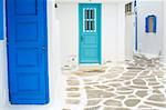 Türen und Fenster, Chora, Mykonos Stadt, Mykonos, Kykladen, griechische Inseln, Griechenland, Europa