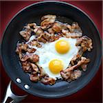 Bacon and Eggs in Frying Pan