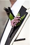 Close-Up of Boutonniere on Groom's Lapel