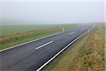 Rural Road on Foggy Spring Morning, Marktheidenfeld, Bavaria, Germany