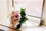 Close-up of Bridal Bouquet on Window Sill