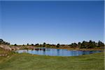 Lac dans le parcours de Golf, Muskoka, Ontario, Canada