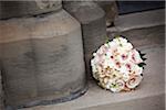 Bridal Bouquet on Stone Stairs