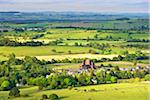 Ansicht des Verderbens Sweetheart Abbey und Farmland, Dumfries and Galloway, Schottland