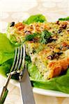 Cod,leek,dill and caper flaky pastry tart