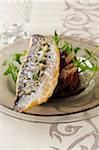 Quickly fried sea bream fillet cooked with it's skin