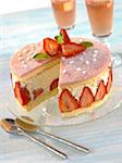 Fraisier,strawberry and whipped cream cake