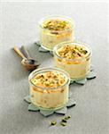 Apricot and pistachio semolina pudding