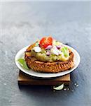 Eggplant caviar and mozzarella Crostini