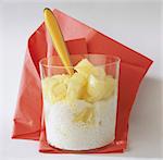 Rice pudding with pineapple