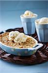 Apple crumble with vanilla ice cream