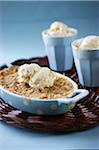 Apple crumble with vanilla ice cream