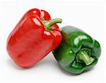 Cut out red and green peppers