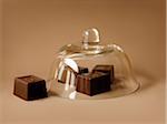 Chocolates under a glass dome