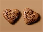 Biscuits au chocolat en forme de coeur
