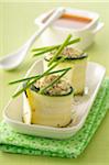 Rouleaux de courgette et feta