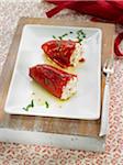 Piquillo red peppers stuffed with fromage frais