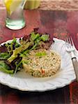 Buckwheat with carrots and button mushrooms