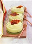 Zucchini puree and Spanish ham Verrines