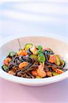 Squid ink tagliatelles with crayfish