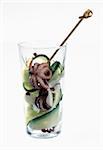 Verrine of octopus and courgette tagliatelles