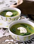 Green asparagus soup with cream