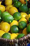 Basket of limes and lemons
