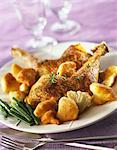 Leg of chicken with cauliflower fritters