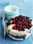 Raspberry and bilberry trifle