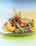Yellow peach,squid and fennel salad