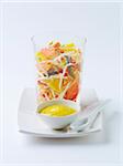 Beansprout,anchovy,grapefruit and pineapple salad