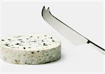 Blue cheese and knife