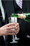 Pouring Champagne at Wedding