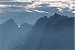 Vue de Pordoi Pass, Dolomites, Tyrol du Sud, du Trentin-Haut-Adige, Italie