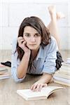 Teenage Girl Studying, Rome, Lazio, Italy