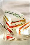 Cream cheese and red and yellow pepper terrine