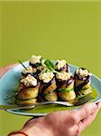 Eggplant and feta rolls