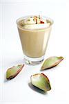 Artichoke juice with whipped cream and hazelnuts