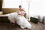 Bride Relaxing on Sofa