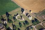 Moreton Corbet Castle. Aerial view.