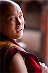 Portrait of Buddhist monk at the Tamshing Phala Choepa Tsechu, near Jakar, Bumthang, Bhutan, Asia