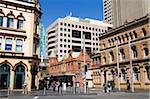 Angle des rues de George dans Chinatown, Central Business District, Sydney, New South Wales, Australie, du Pacifique et de foin