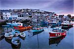 Sunrise over the picturesque harbour at Mevagissey, Cornwall, England, United Kingdom, Europe