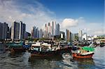 Boats in Aberdeen Harbour, Aberdeen, Hong Kong, China, Asia