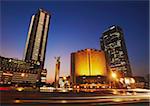 Welcome Monument and Grand Hyatt Hotel at dusk, Jakarta, Java, Indonesia, Southeast Asia, Asia