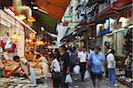 Crowds at wet market, Wan Chai, Hong Kong, China, Asia